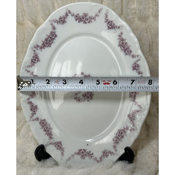 Antique 1890s John Maddock Sons Heumann Oval Platter Pink Color EUC VERY RARE - Picture 15 of 16